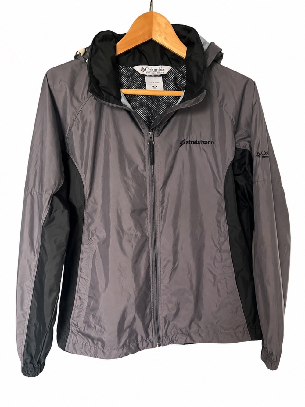 Women’s Columbia Cougar Flats Packable Hooded Rain Jacket Windbreaker Size M